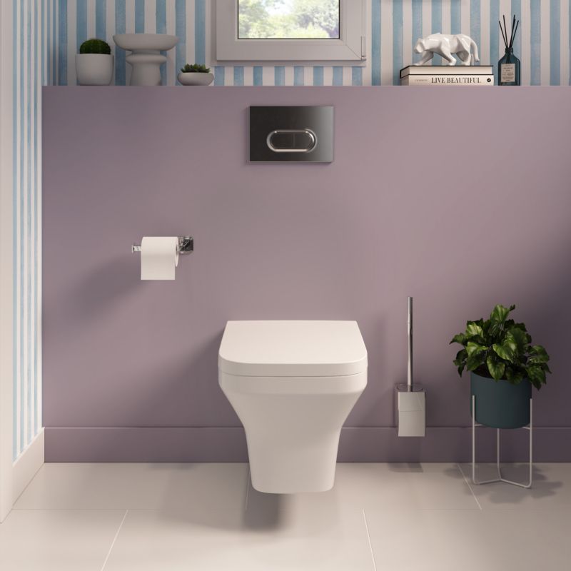Væghængt Toilet Teesta Hvid Rund Uden Skyllekant 53x36x35 cm