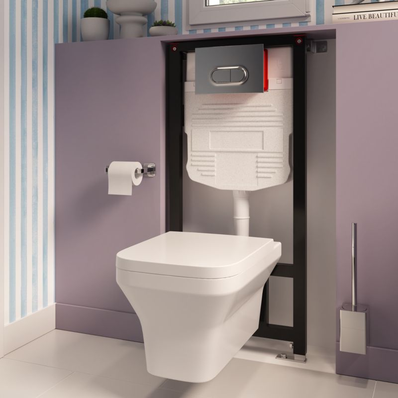 Væghængt Toilet Teesta Hvid Rund Uden Skyllekant 53x36x35 cm