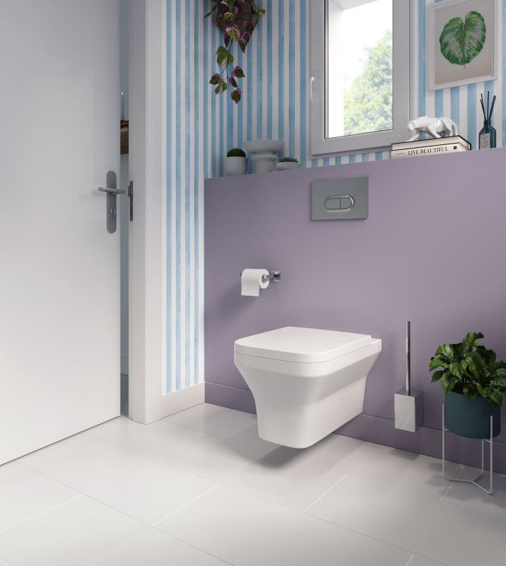 Væghængt Toilet Teesta Hvid Rund Uden Skyllekant 53x36x35 cm
