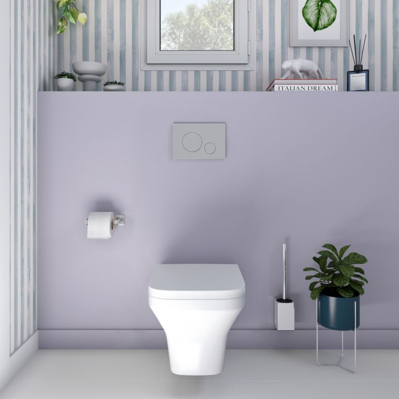 Væghængt Toilet Teesta Hvid Rund Uden Skyllekant 53x36x35 cm