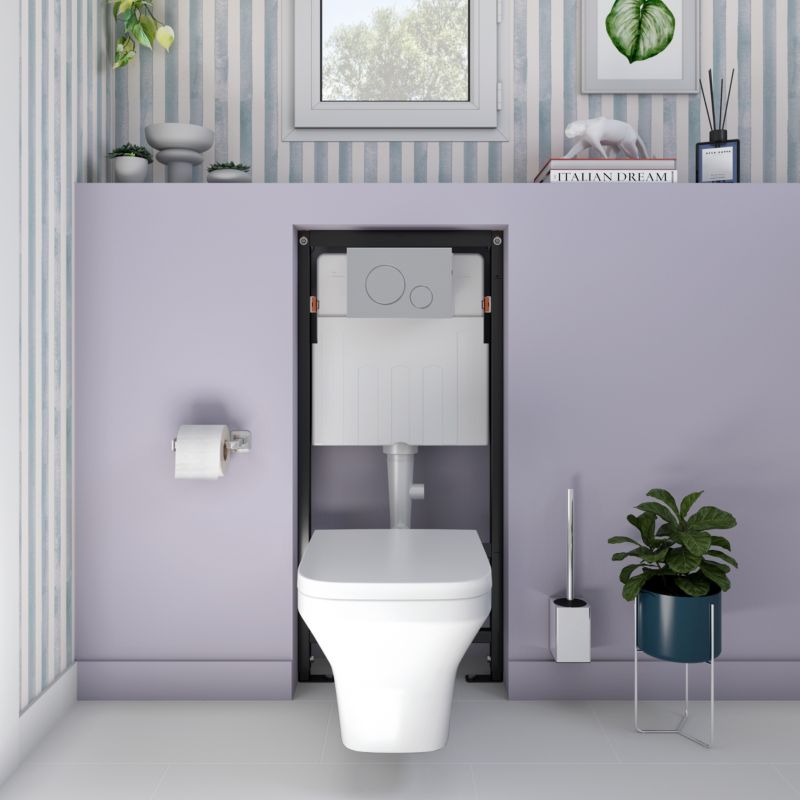Væghængt Toilet Teesta Hvid Rund Uden Skyllekant 53x36x35 cm