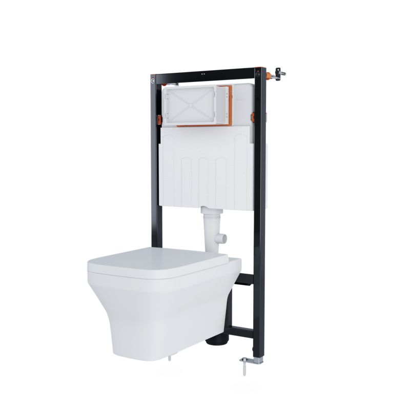 Væghængt Toilet Teesta Hvid Rund Uden Skyllekant 53x36x35 cm