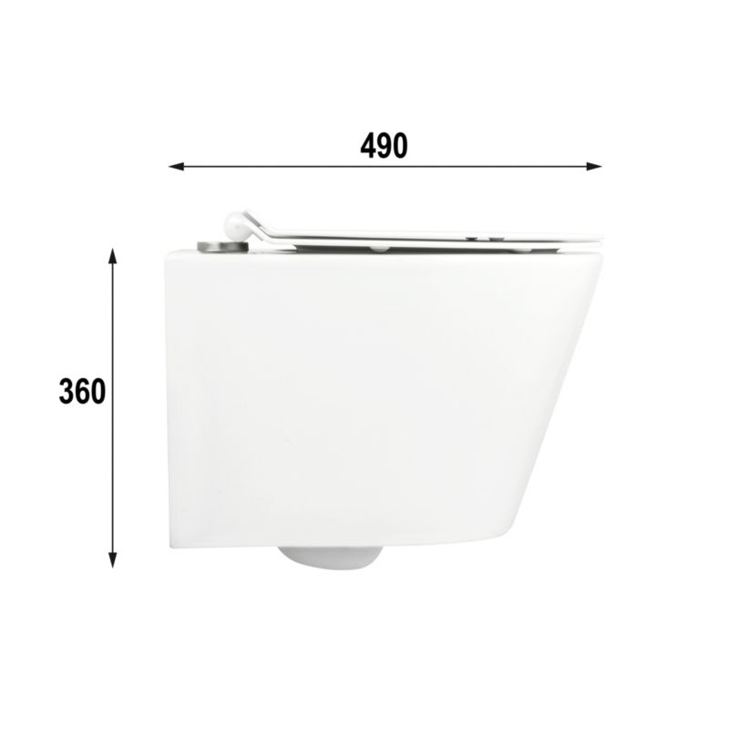 Væghængt Toilet Hvid Uden Skyllekant med Softclose Sæde 49x35,5x37,5 cm