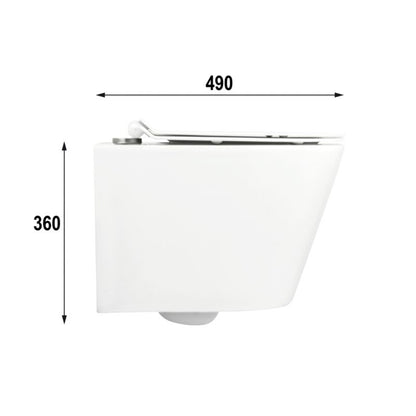 Væghængt Toilet Hvid Uden Skyllekant med Softclose Sæde 49x35,5x37,5 cm