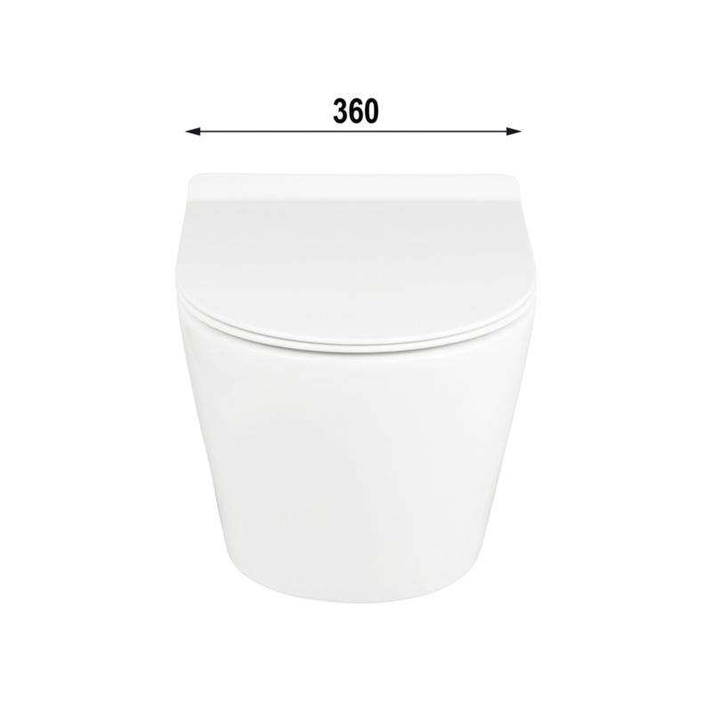 Væghængt Toilet Hvid Uden Skyllekant med Softclose Sæde 49x35,5x37,5 cm