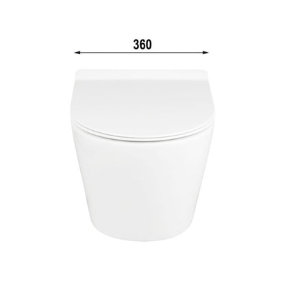 Væghængt Toilet Hvid Uden Skyllekant med Softclose Sæde 49x35,5x37,5 cm