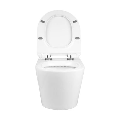 Væghængt Toilet Hvid Uden Skyllekant med Softclose Sæde 49x35,5x37,5 cm