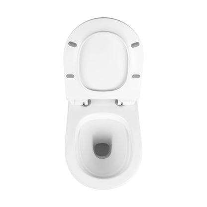 Væghængt Toilet Hvid Uden Skyllekant med Softclose Sæde 49x35,5x37,5 cm