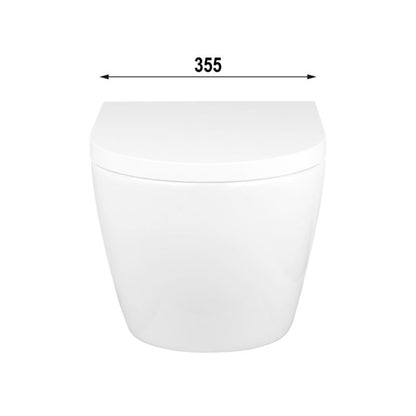 Væghængt Toilet Rundt Uden Skyllekant med Sæde Hvid 49 x 35,5 x 36 cm | 5901912834828