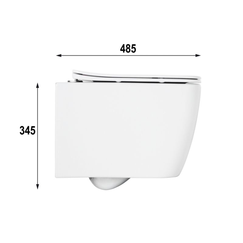 Væghængt Toilet Fusyona Uden Skyllekant Hvid 48,5x34x34,5 cm | 5901912871885