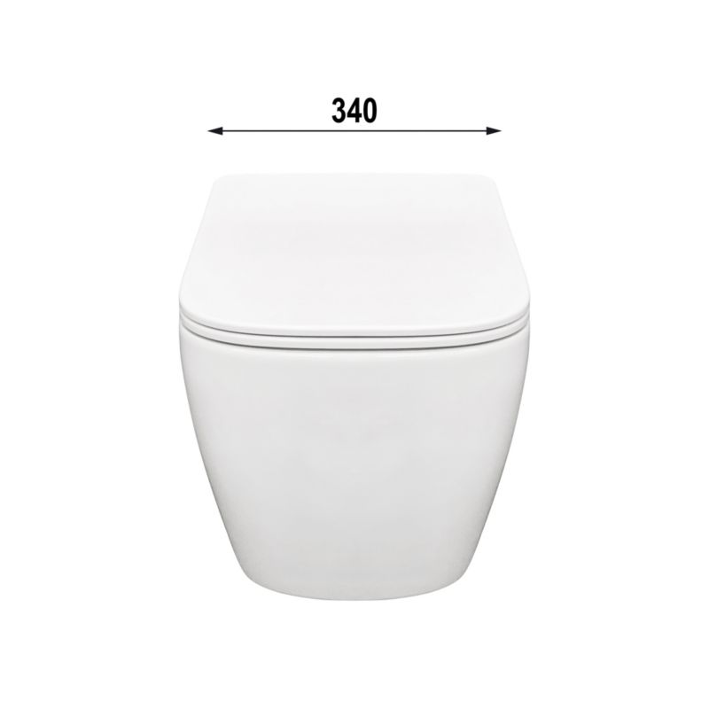 Væghængt toilet kvadratisk hvid 48,5x34x34,5 cm med sæde
