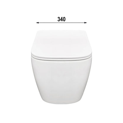 Væghængt toilet kvadratisk hvid 48,5x34x34,5 cm med sæde