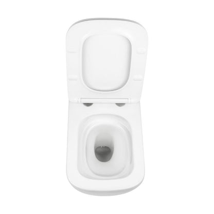 Væghængt toilet kvadratisk hvid 48,5x34x34,5 cm med sæde