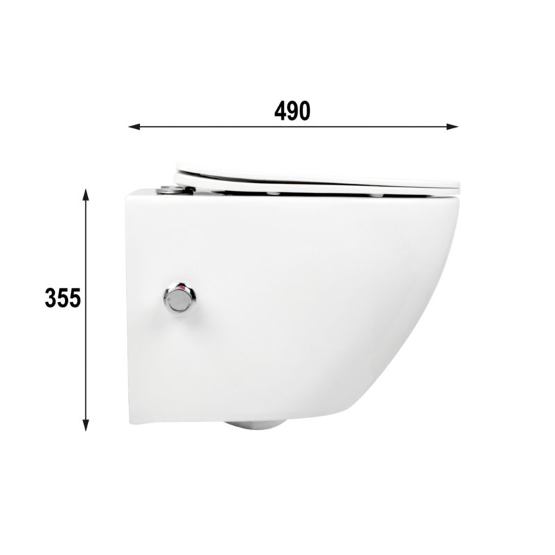 Væghængt Toilet med Bidetfunktion Hvid 49 cm