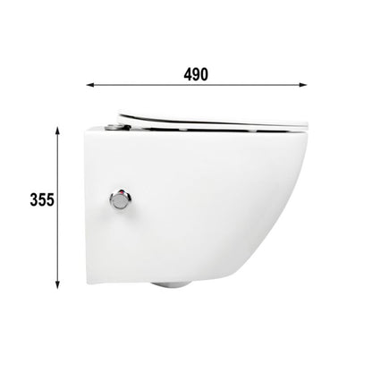 Væghængt Toilet med Bidetfunktion Hvid 49 cm