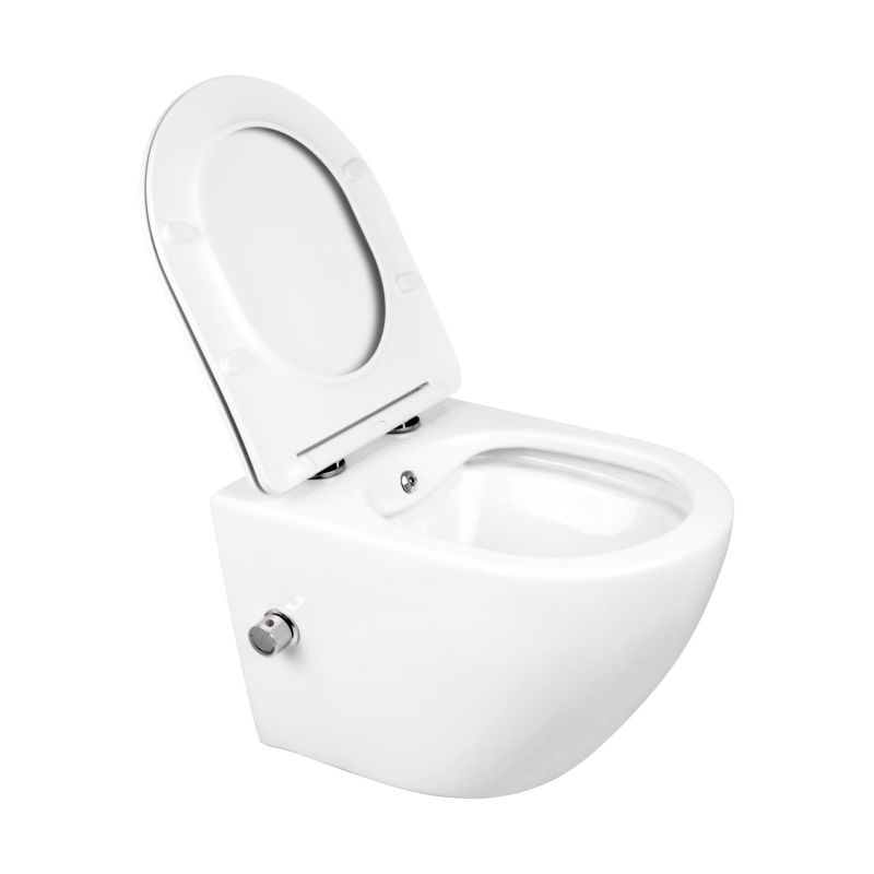 Væghængt Toilet med Bidetfunktion Hvid 49 cm