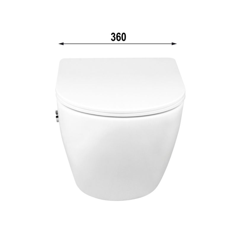 Væghængt Toilet med Bidetfunktion Hvid 49 cm