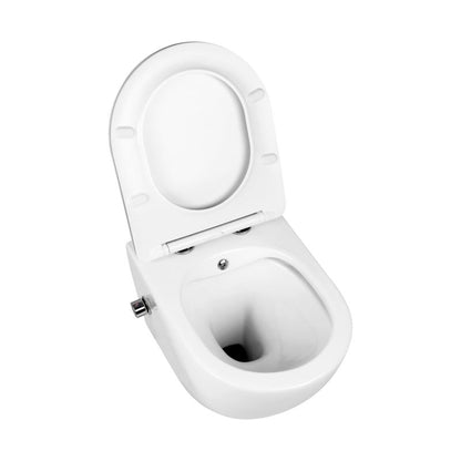 Væghængt Toilet med Bidetfunktion Hvid 49 cm