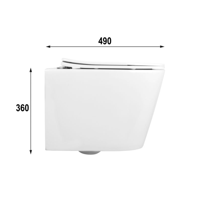 Væghængt Toilet Trissa Wir 49x36,5x36 cm med Soft-Close Sæde