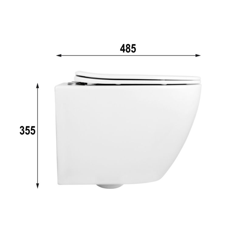 Væghængt Toilet Hvid Uden Skyllekant 48,5x36x35,5 cm