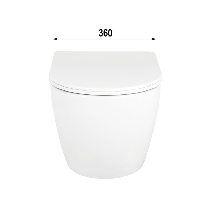 Væghængt Toilet Hvid Uden Skyllekant 48,5x36x35,5 cm