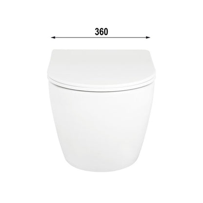 Væghængt Toilet Hvid Uden Skyllekant 48,5x36x35,5 cm
