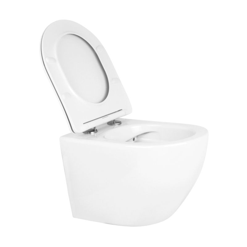 Væghængt Toilet Hvid Uden Skyllekant 48,5x36x35,5 cm