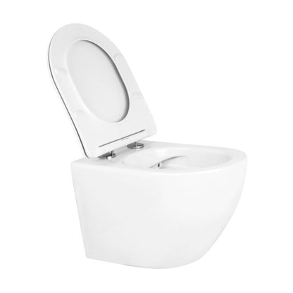 Væghængt Toilet Hvid Uden Skyllekant 48,5x36x35,5 cm