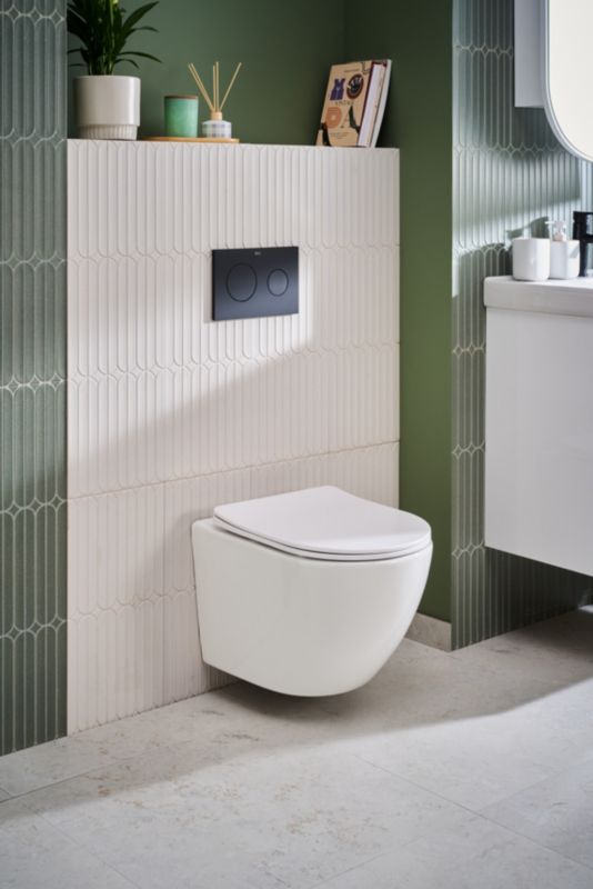 Væghængt Toilet Hvid Uden Skyllekant 48,5x36x35,5 cm