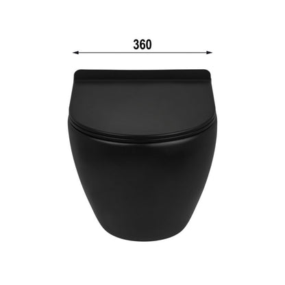 Væghængt Toilet Riviera Uden Skyllekant Sort 48,5x36x35,5 cm