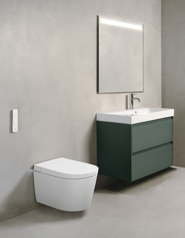Væghængt Toilet med Sæde Roca Dara Hvid Rengøringsvenlig 40 kg