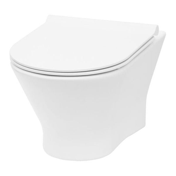 Væghængt Toilet Keramik Hvid Rund 36x53,5 cm Antimikrobiel