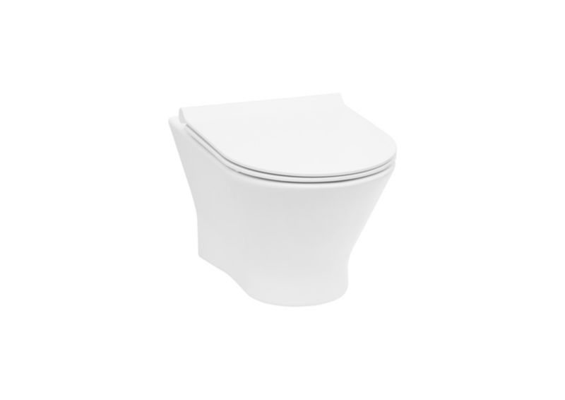 Væghængt Toilet Keramik Hvid Rund 36x53,5 cm Antimikrobiel