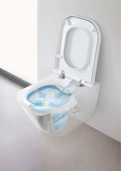 Væghængt Toilet 48 cm Hvid Uden Bræt Kantfri med Lyddæmpet Sæde