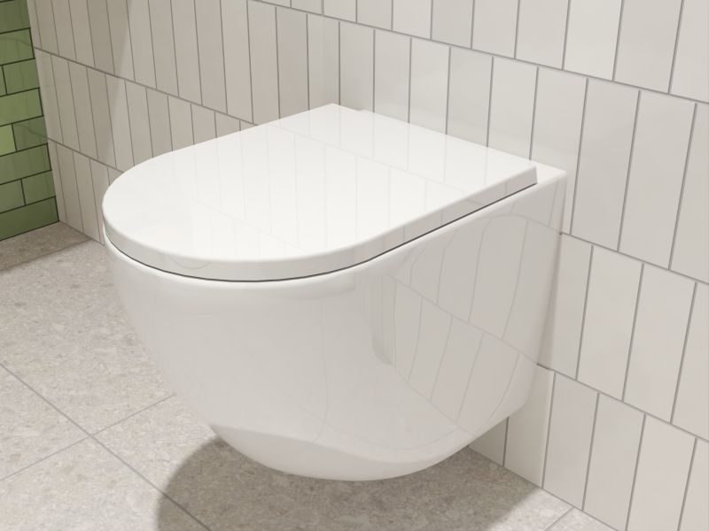 Væghængt Toilet Beno med Langsomt Lukkende Sæde 52,5x36x45 cm Hvid