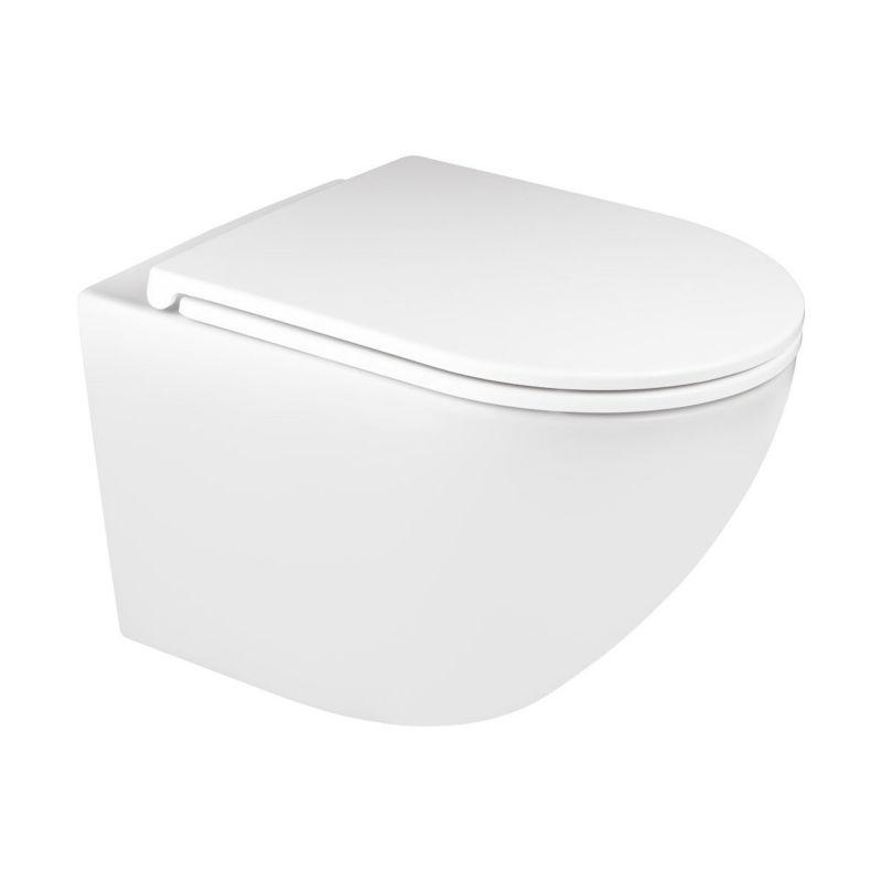 Væghængt Toilet m. Blødt Lukkende Sæde 49x37 cm Hvid HGR13000042