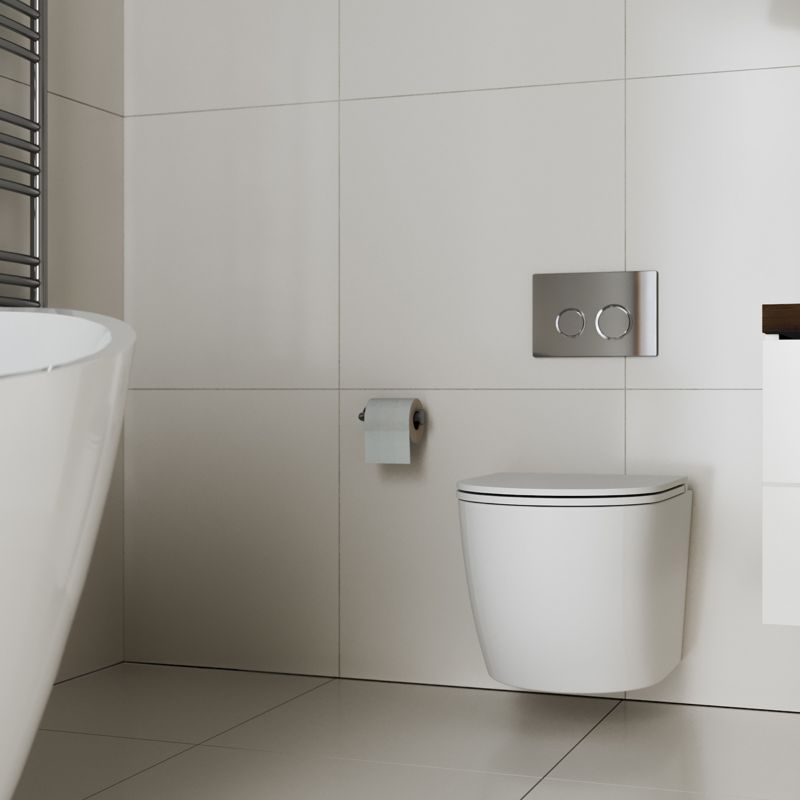 Væghængt Toilet m. Blødt Lukkende Sæde 49x37 cm Hvid HGR13000042