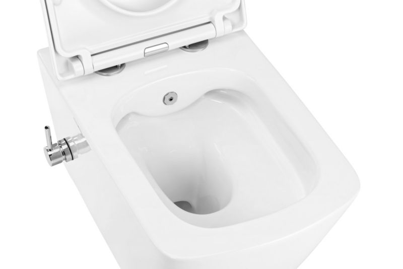 Væghængt Toilet med Bidétfunktion Orion Hvid 51x35 cm