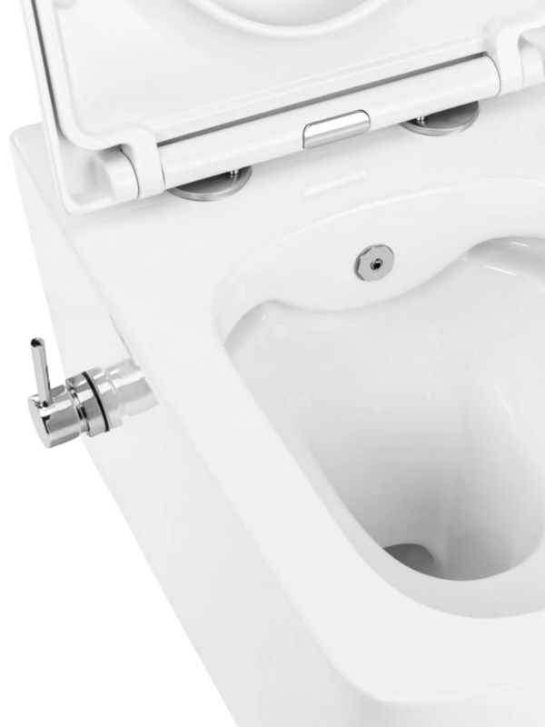 Væghængt Toilet med Bidétfunktion Orion Hvid 51x35 cm