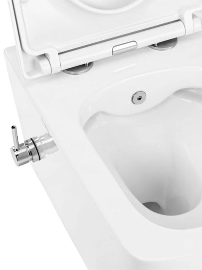 Væghængt Toilet med Bidétfunktion Orion Hvid 51x35 cm