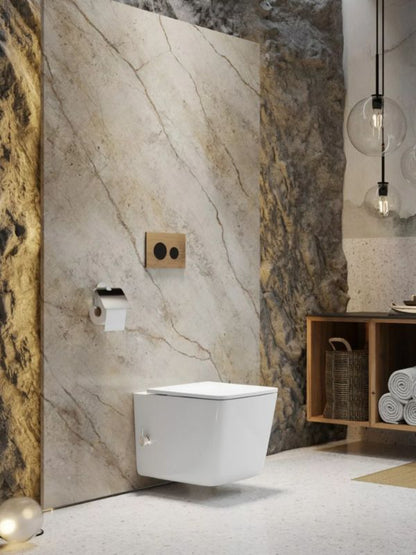 Væghængt Toilet med Bidétfunktion Orion Hvid 51x35 cm