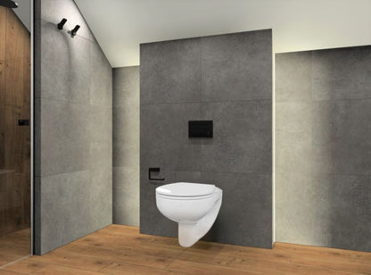 Væghængt Toilet Basic Rim Uden Krans med Langsomt Lukkende Sæde Hvid 53,5x35x40 cm
