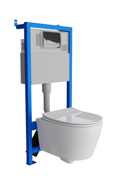 Væghængt Toilet Dino Rim Uden Kravel Hvid 48x36x37,5 cm
