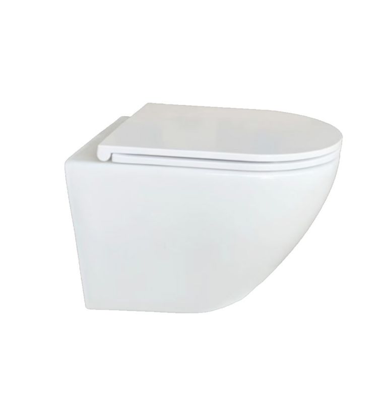 Væghængt Toilet Skon Rimless med Lyddæmpet Sæde Hvid 49x36,5x33 cm