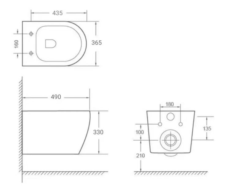 Væghængt Toilet Skon Rimless med Lyddæmpet Sæde Hvid 49x36,5x33 cm