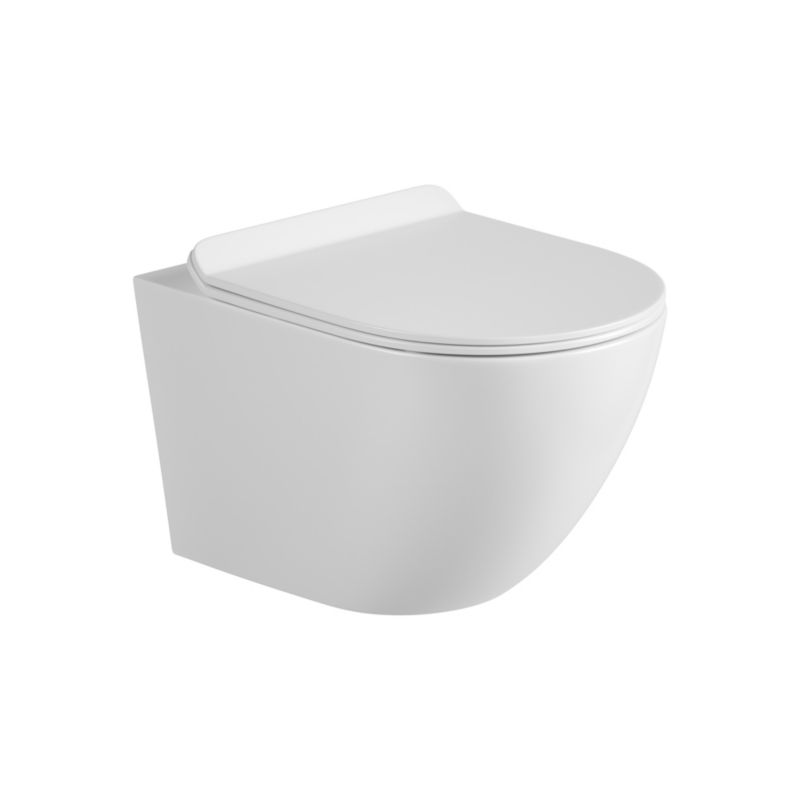 Væghængt Toilet Viva Tornado Uden Skyllekant med Låg Hvid 49x36x36 cm
