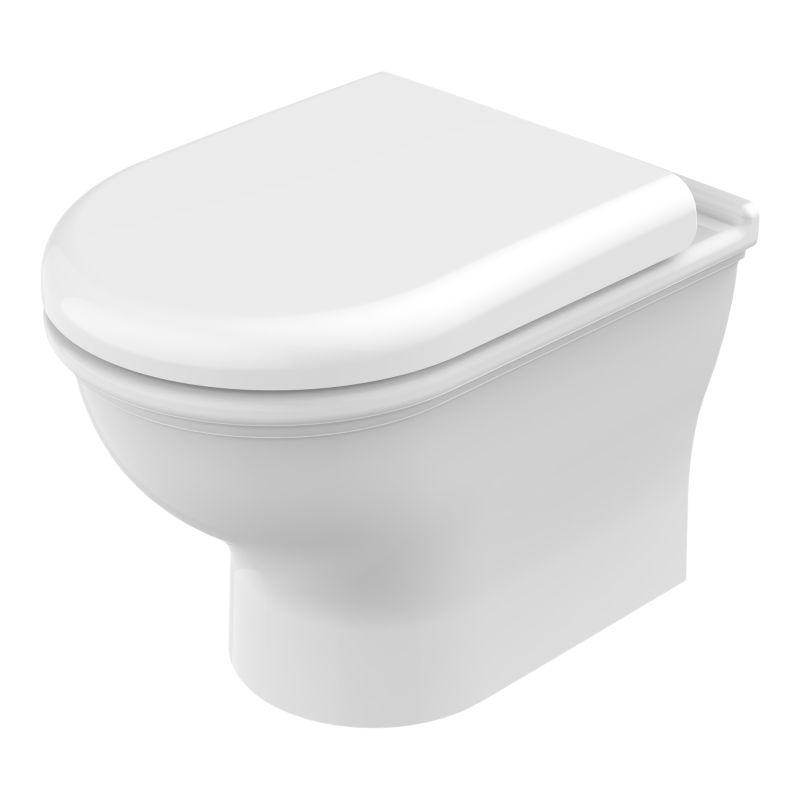 Væghængt Toilet Endell Hvid med Låg og Hvirvelskyl