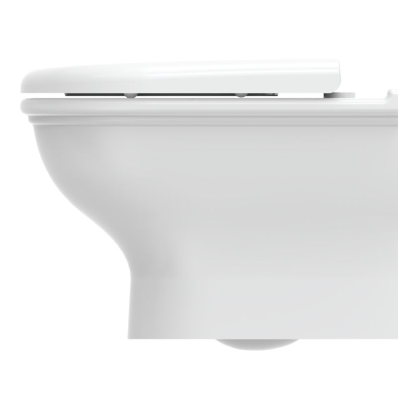 Væghængt Toilet Endell Hvid med Låg og Hvirvelskyl
