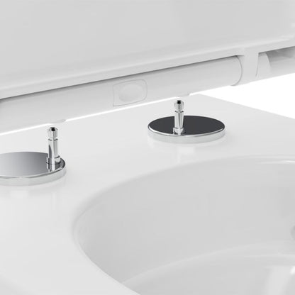 Væghængt Toilet Endell Hvid med Låg og Hvirvelskyl