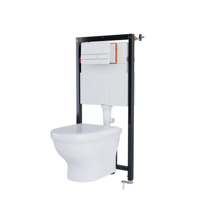 Væghængt Toilet Endell Hvid med Låg og Hvirvelskyl